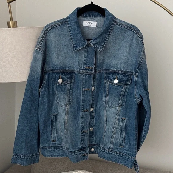 Parke Medium Wash Jean Jacket - Picture 1 of 9